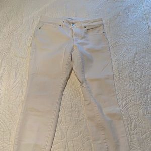 Loft Curvy Skinny White Jeans, 28/6 petite